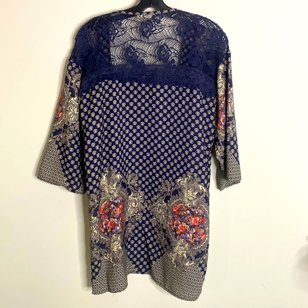 Boho Floral/Paisley/Lace Navy mashup